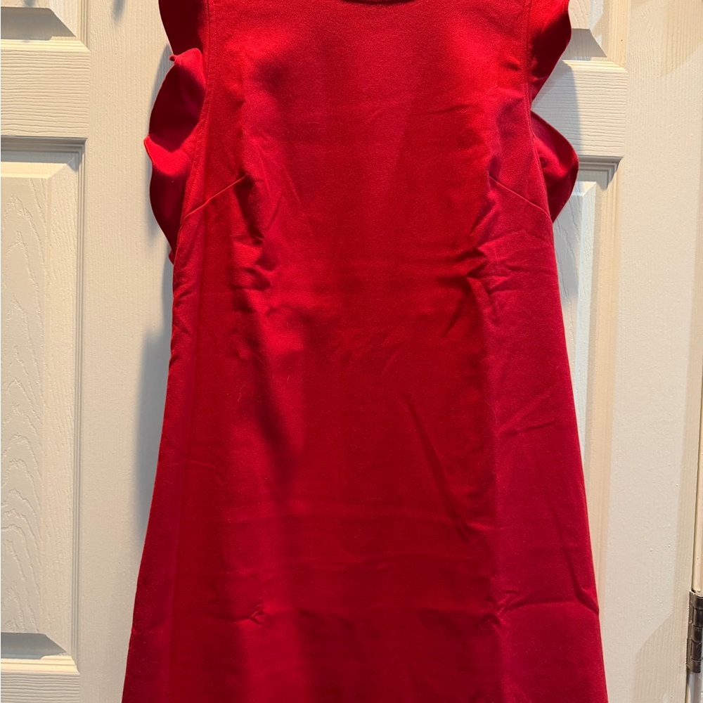 Vineyard Vines Red Velvet Flutter-Sleeve Dress
